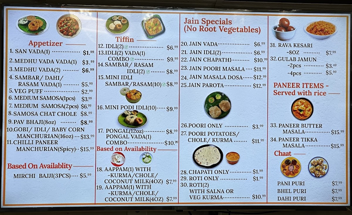 San Idli Vegetarian Restaurant & Indian Food Menu - Image 6